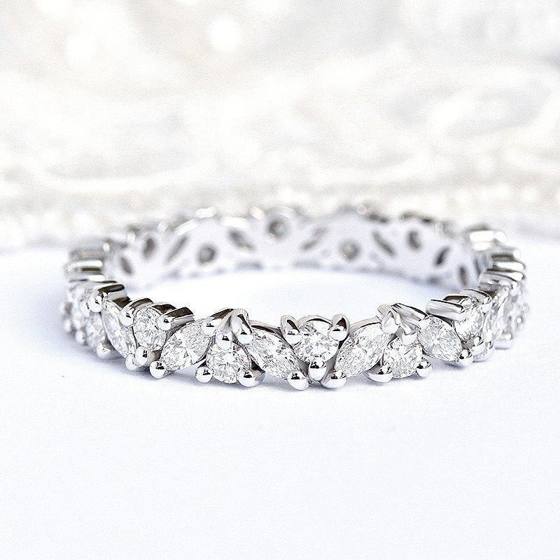 Stunning 3PC Wedding Band Set In Sterling Silver