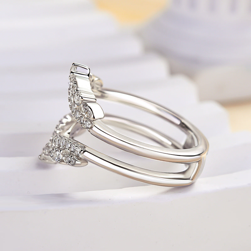 Special Round Cut Jacket Wedding Band For Women In Sterling Silver