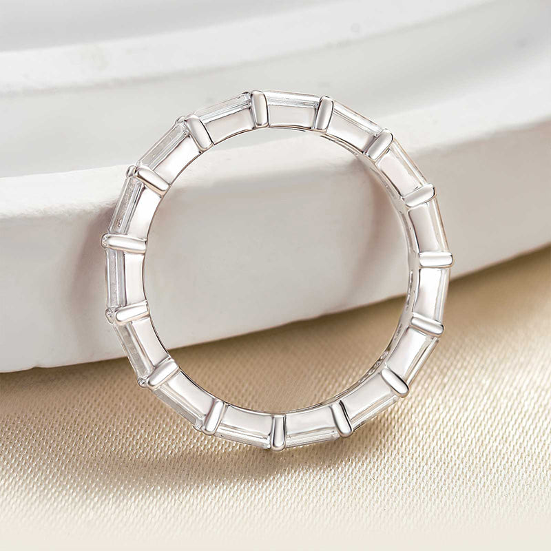 Elegant Full Emerald Cut Wedding Band