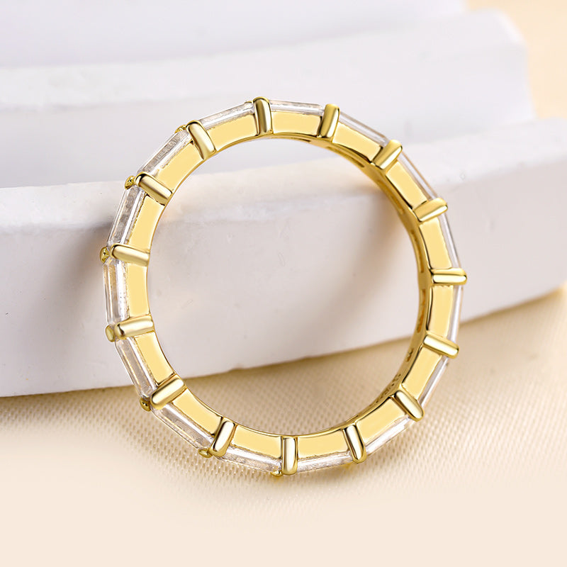Elegant Full Emerald Cut Wedding Band