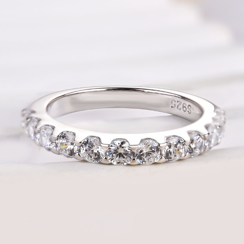 Exquisite Half Round Cut Women's Wedding Band