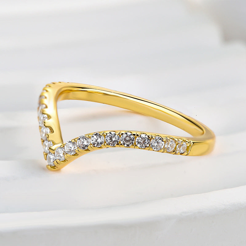 Ahabobo Enchanting V-shaped Design Full Wedding Band