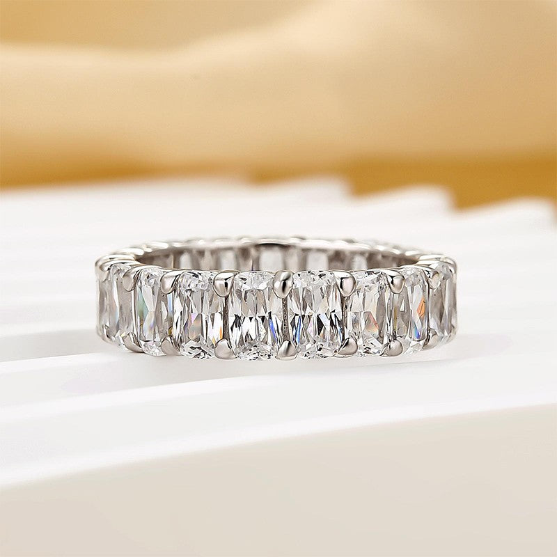 7.5Ct Cushion Cut Eternity Wedding Band In Sterling Silver
