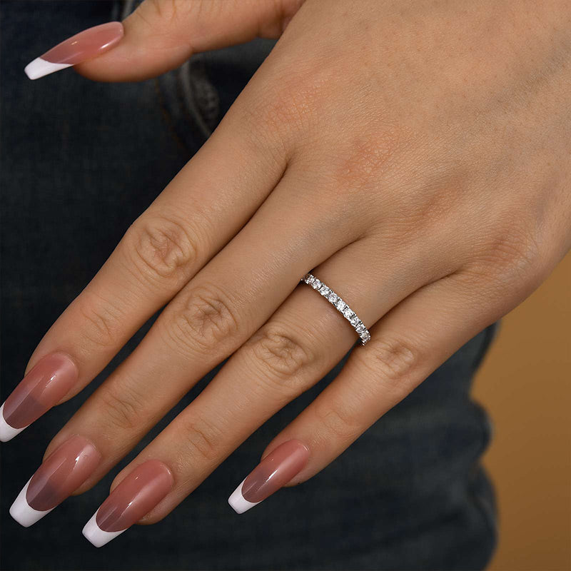 Ahabobo Round Cut Half Eternity Women's Wedding Band