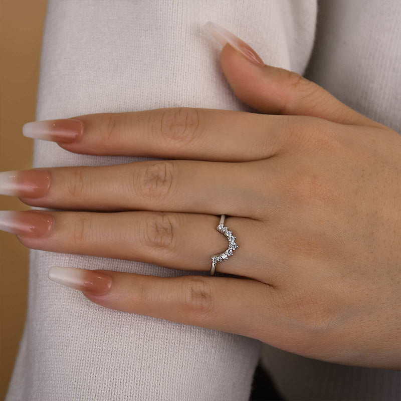 Ahabobo Unique Round Cut Women's Wedding Band