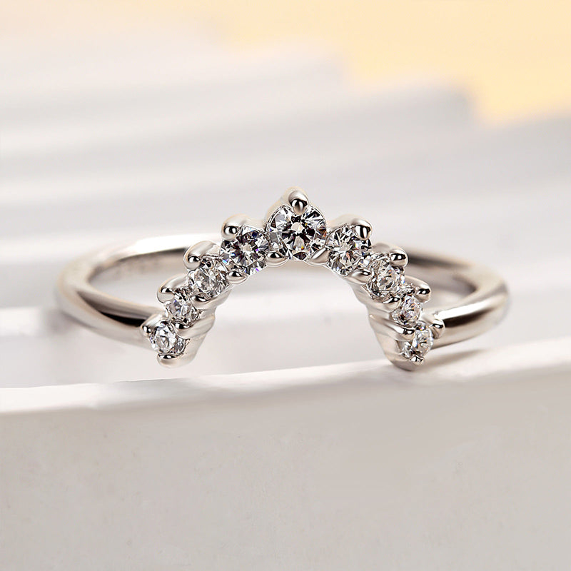 Ahabobo Unique Round Cut Women's Wedding Band