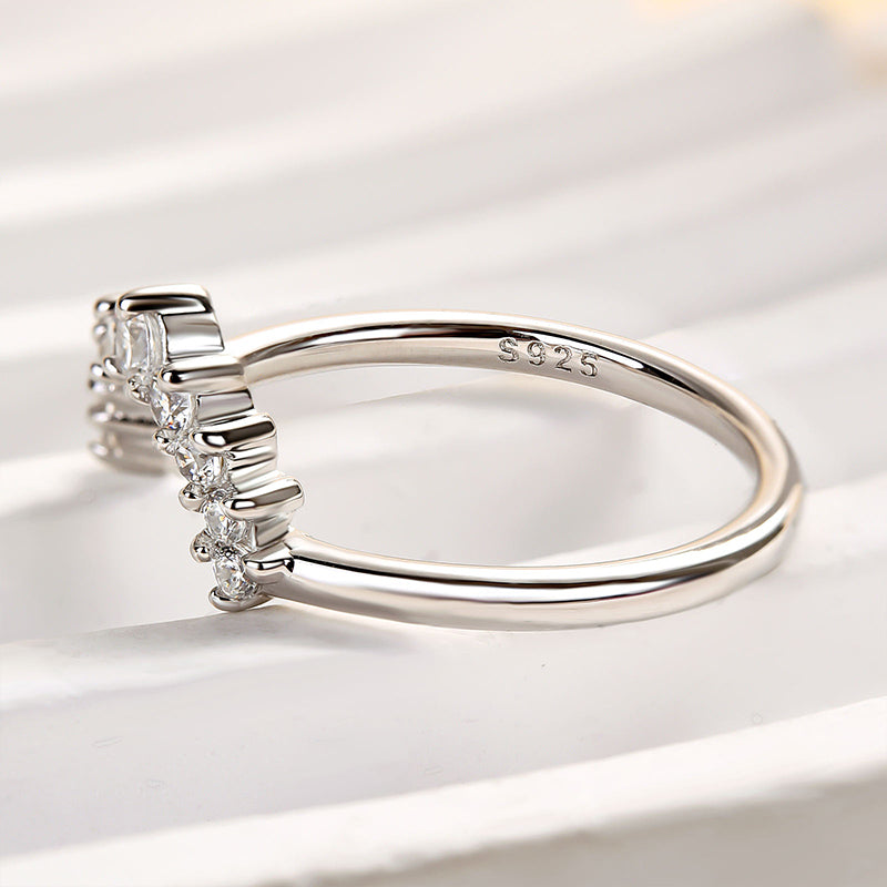 Ahabobo Unique Round Cut Women's Wedding Band