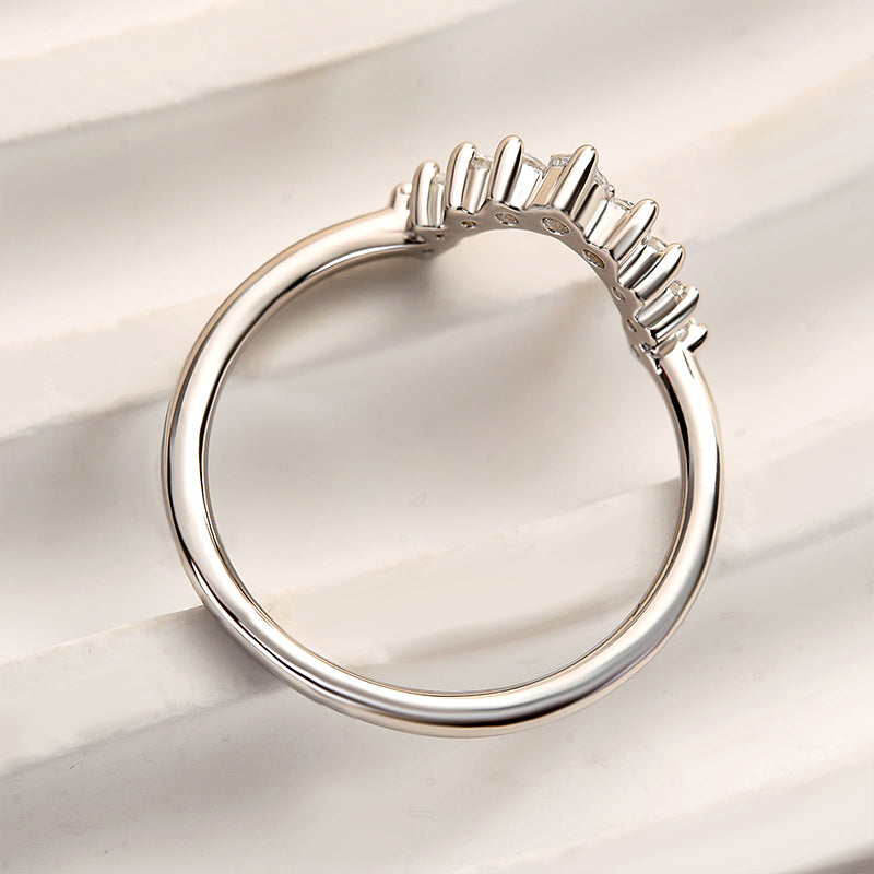 Ahabobo Unique Round Cut Women's Wedding Band