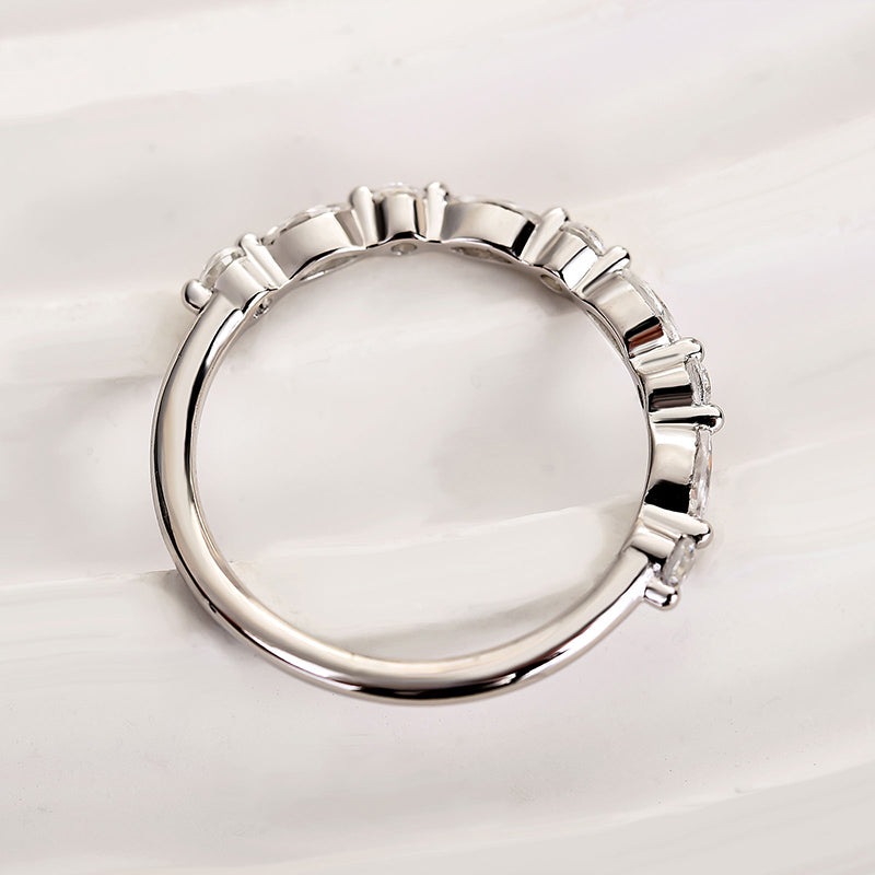 Ahabobo Elegant Marquise Cut Wedding Band