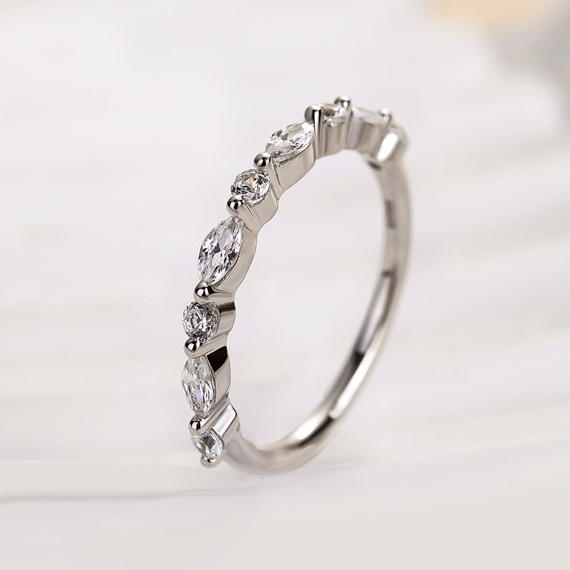 Maxine Elegant Marquise Cut Wedding Band