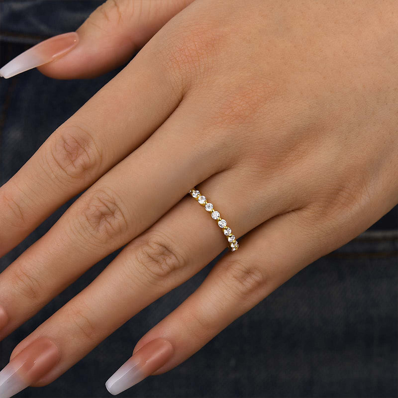 Ahabobo Classic Full Round Cut Wedding Band