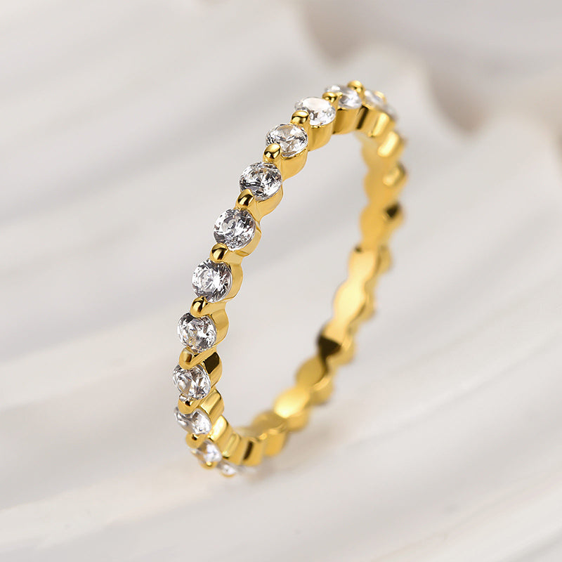 Ahabobo Classic Full Round Cut Wedding Band
