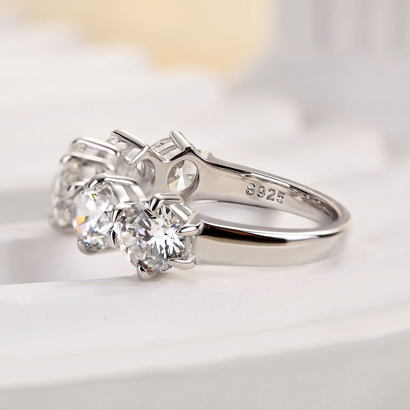 Ahabobo Unique Half Round Cut Women's Wedding Band