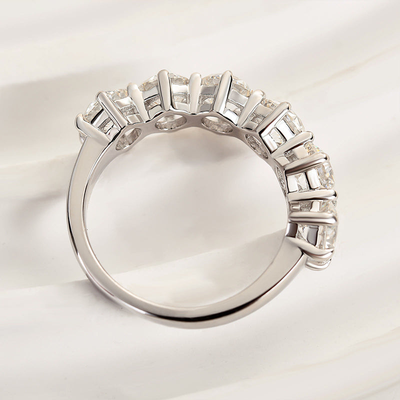 Ahabobo Unique Half Round Cut Women's Wedding Band