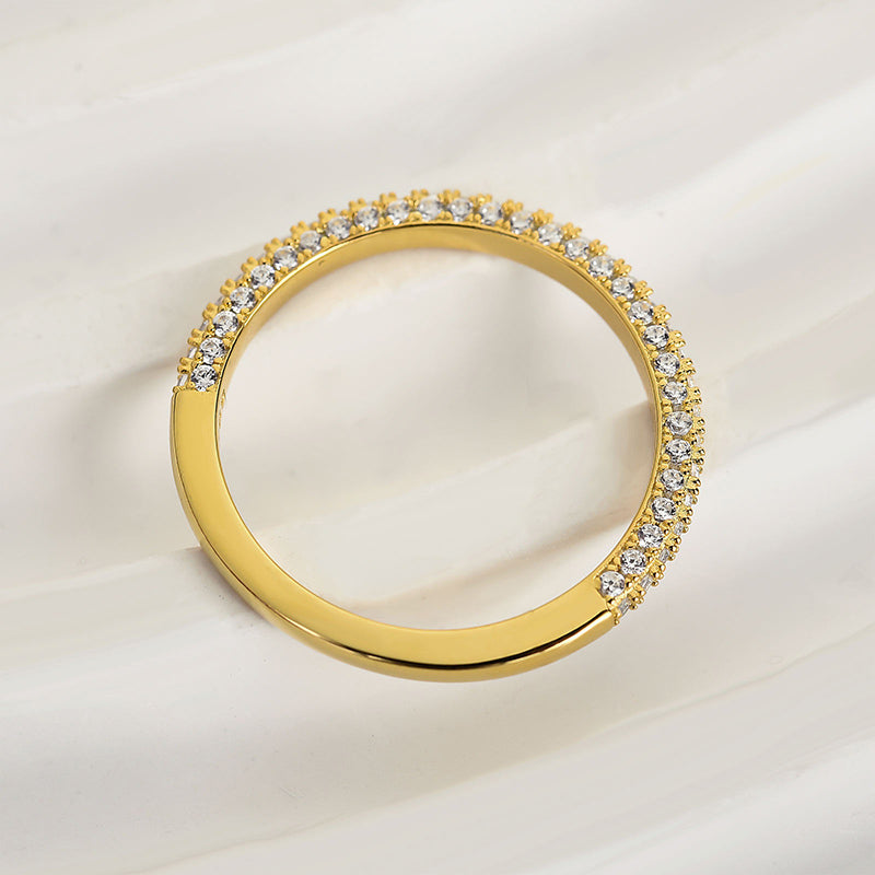 Ahabobo Unique Three Sided Stone Women's Wedding Band