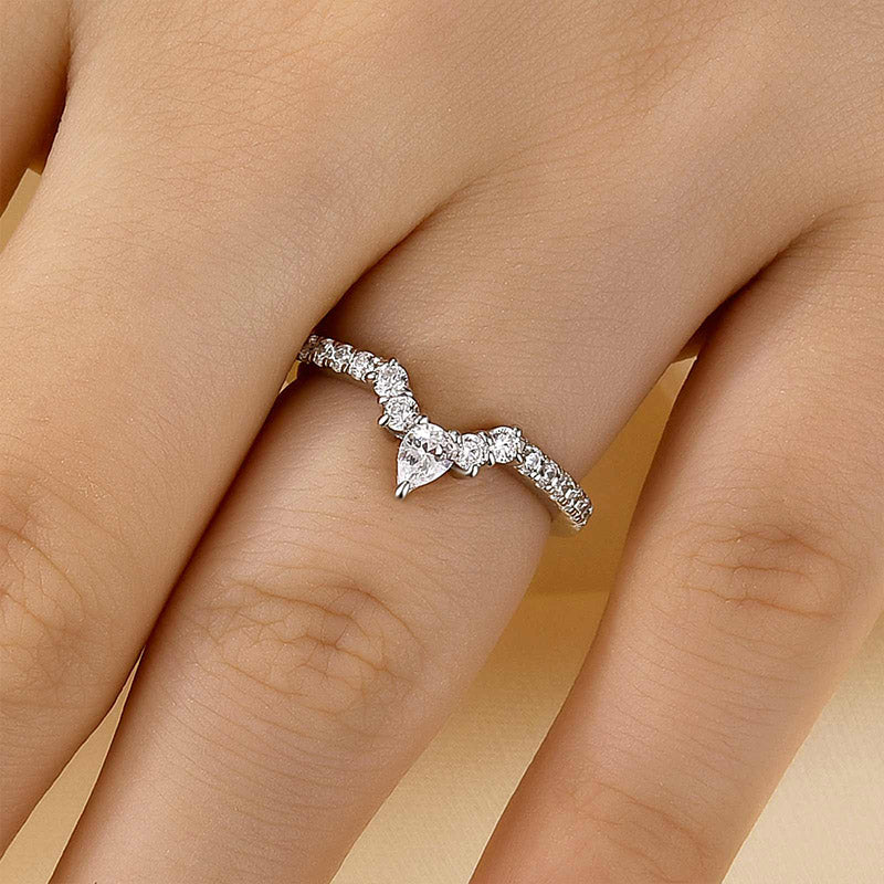 Crown Shaped Wedding Band In Sterling Silver