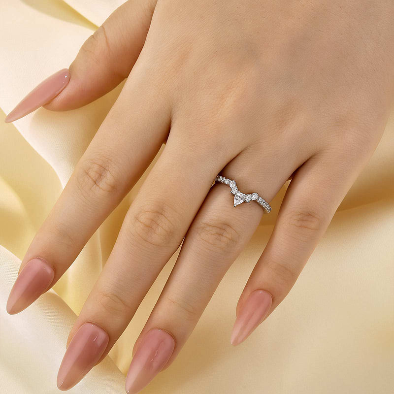Crown Shaped Wedding Band In Sterling Silver