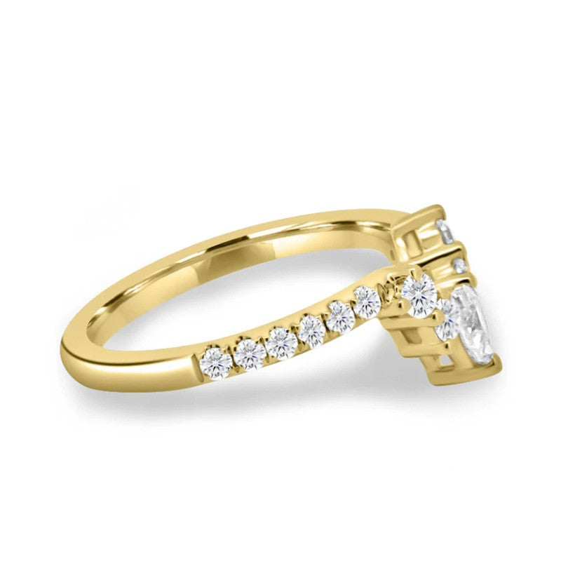 Crown Shaped Wedding Band In Sterling Silver