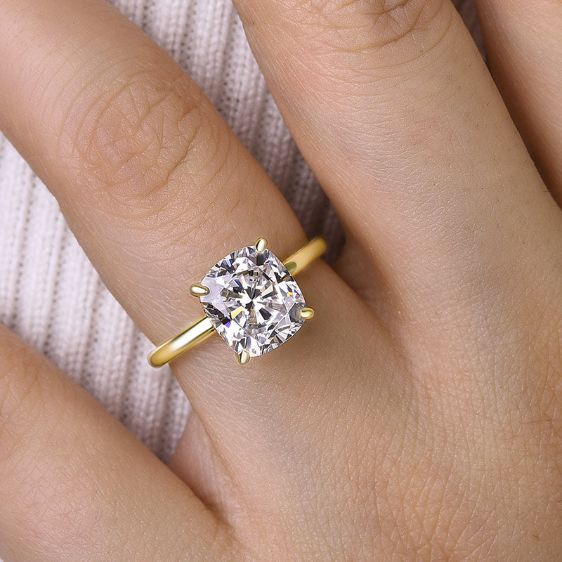 Elegant 3.0 Carat Cushion Cut Engagement Ring for Women In Sterling Silver