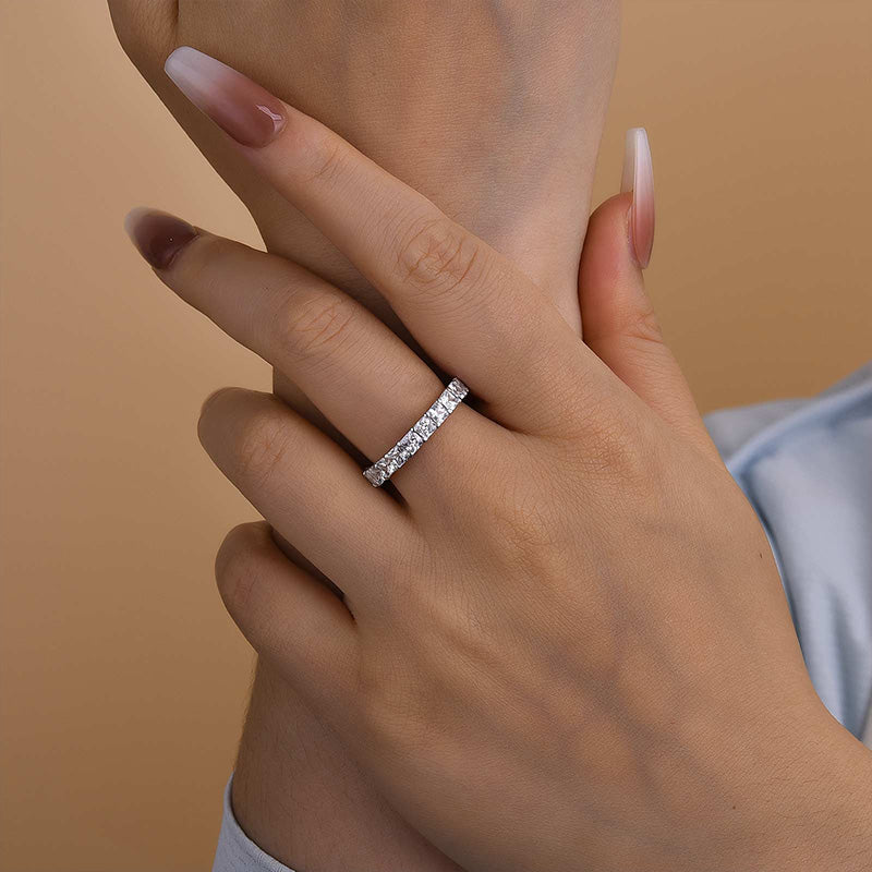 Ahabobo Gorgeous Radiant Cut Women's Wedding Band