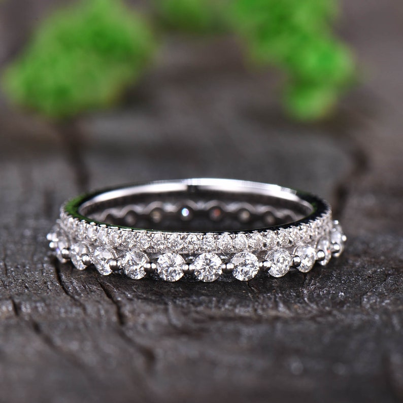 Exquisite Women's Stackable Wedding Band Set In Sterling Silver