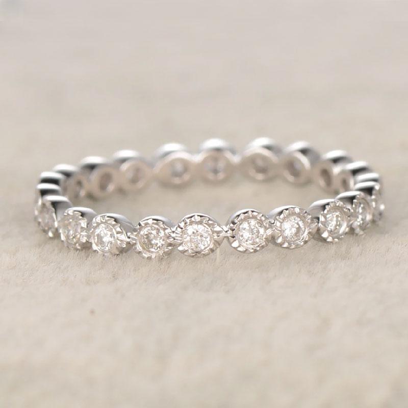 Women's Full Eternity 4PC Stackable Band Set In Sterling Silver