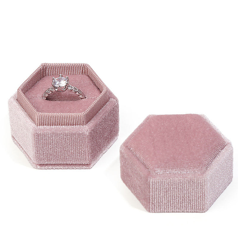Ahabobo Octagonal Velvet Ring Box