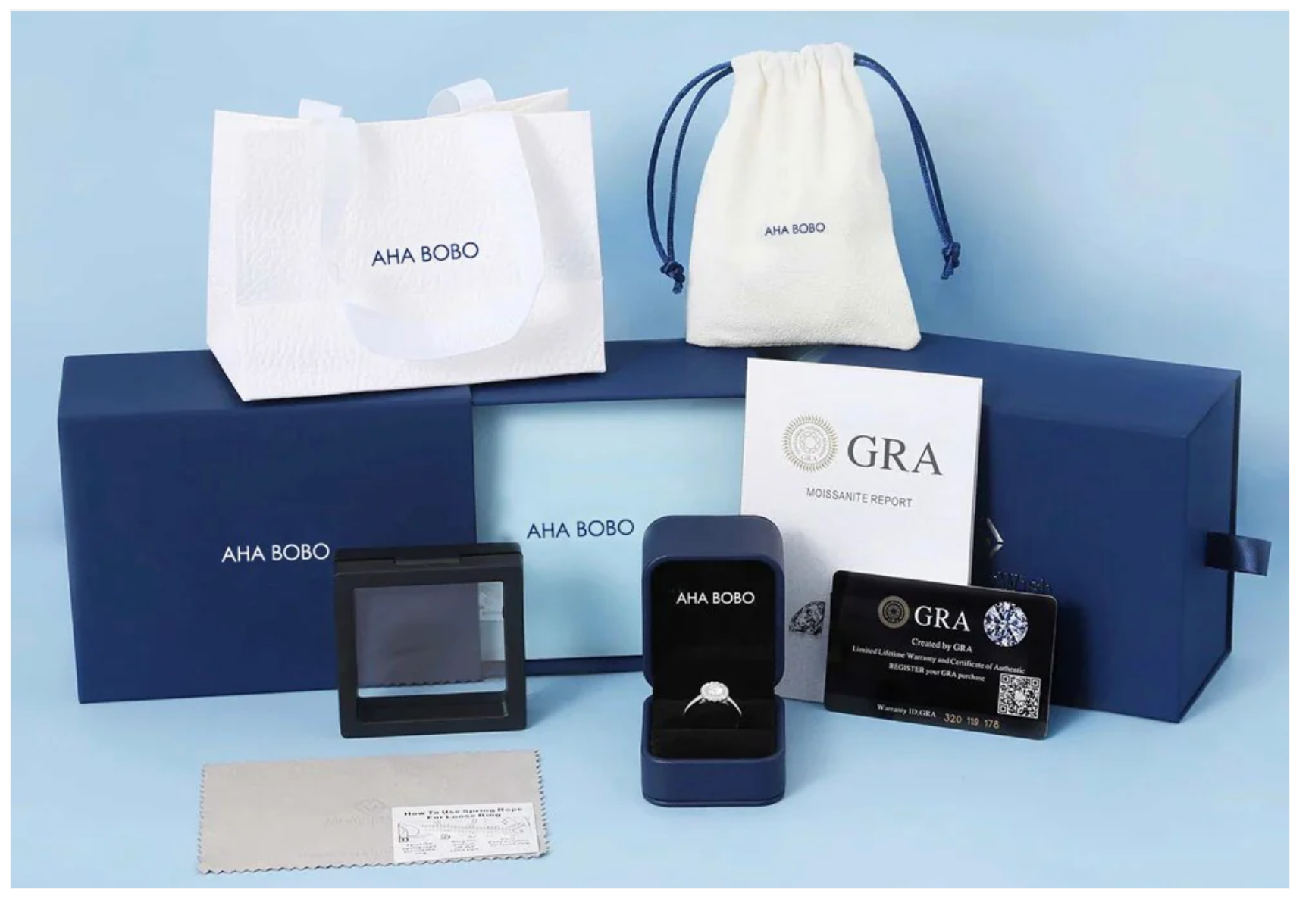 Ahabobo Gorgeous Round Cut Insert Wedding Ring Set