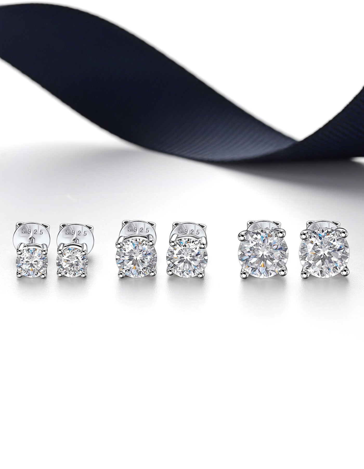 Ahabobo Moissanite Brilliant Stud Earrings for Women