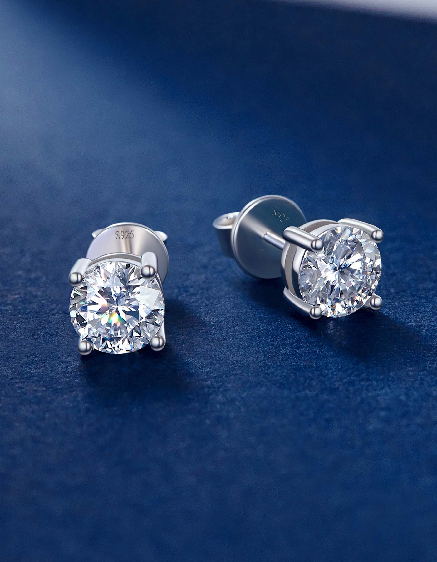 Ahabobo Moissanite Brilliant Stud Earrings for Women