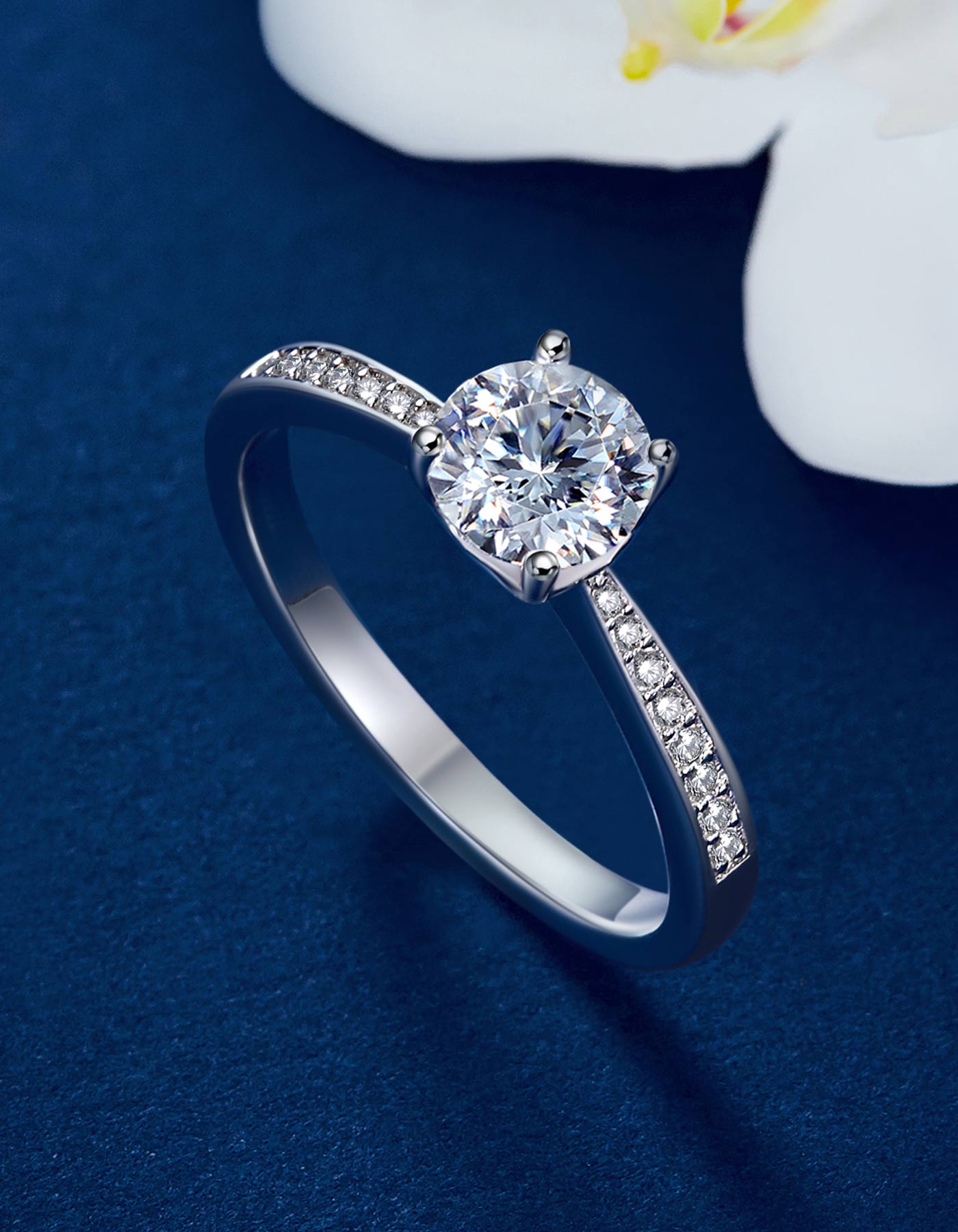 Ahabobo Moissanite Heart Necklace And Promise Ring Set