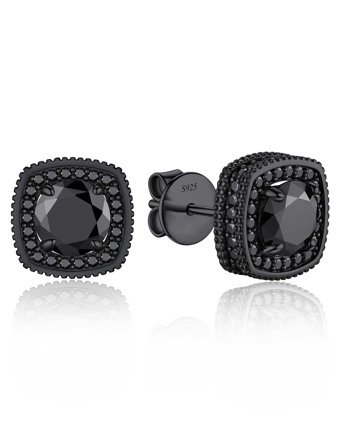 Ahabobo Cushion Cut Moissanite Earrings Halo Studs For Women