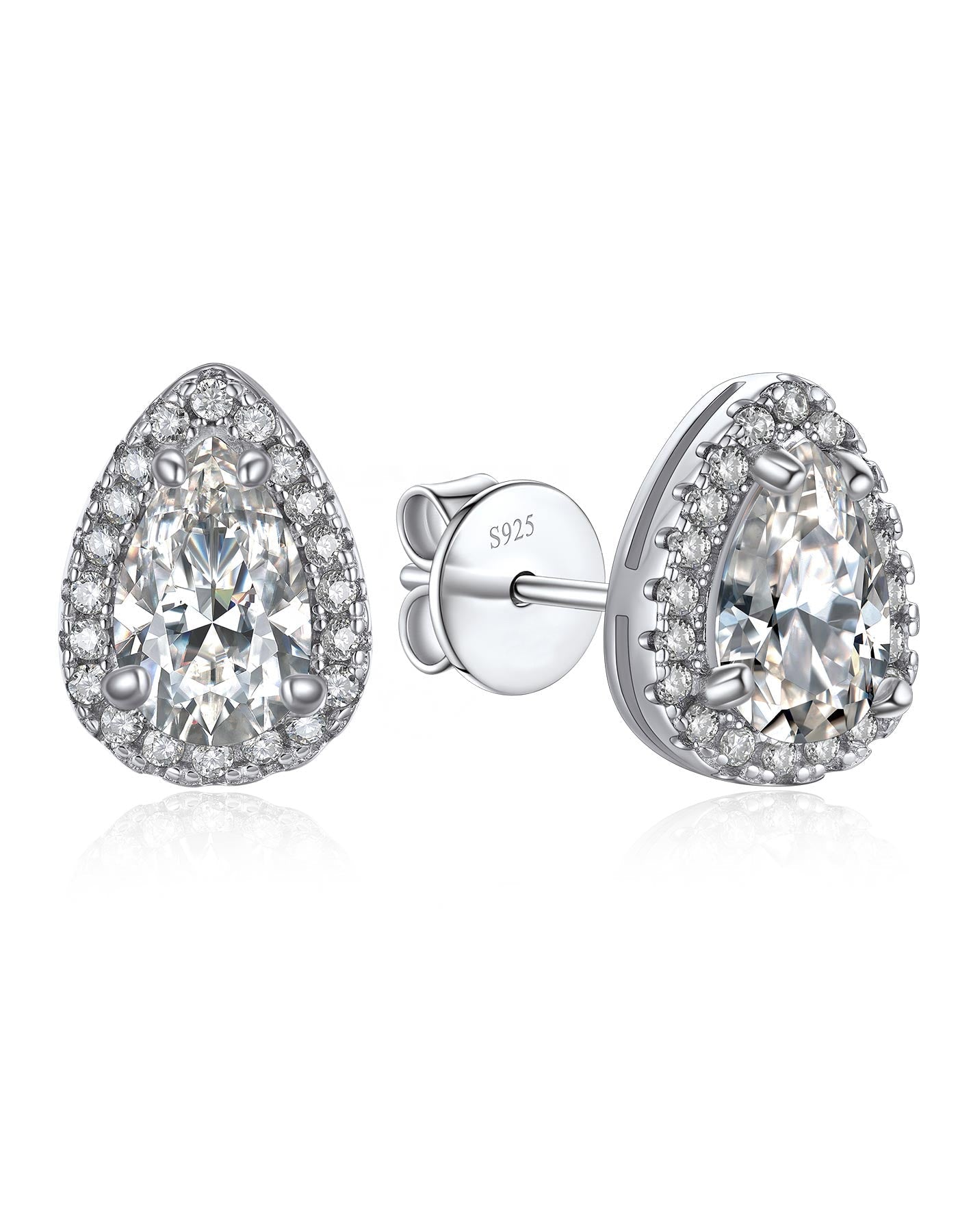 Ahabobo Pear Cut Moissanite Stud Earrings For Women