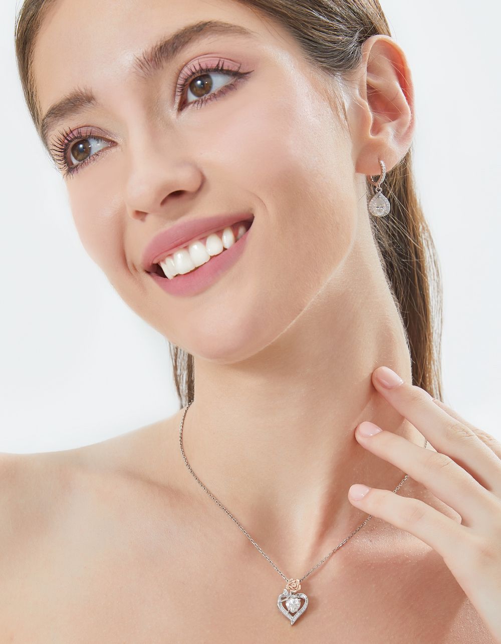 Ahabobo Moissanite Hoop Earrings Pear Huggie Earrings For Women