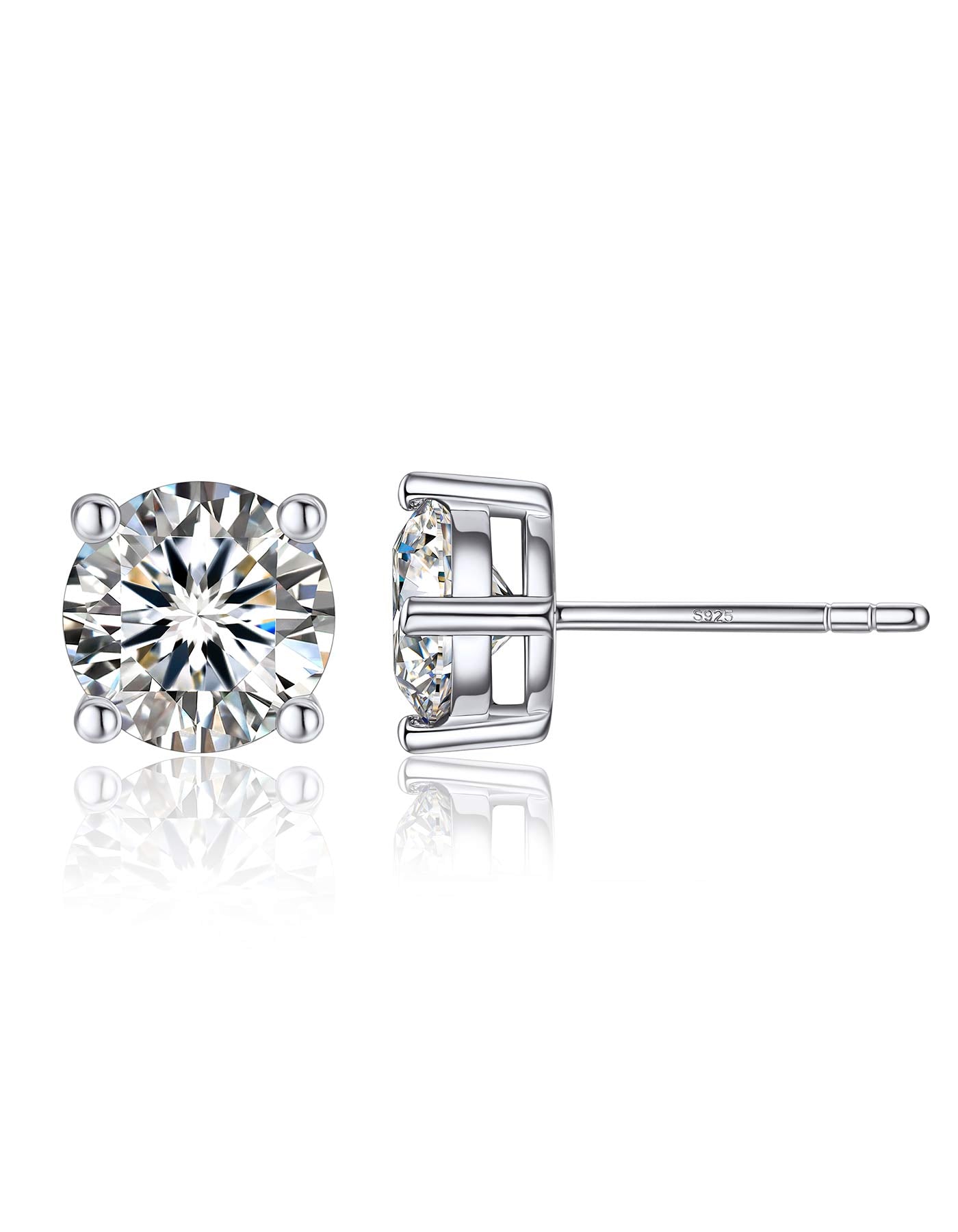 Ahabobo Moissanite Brilliant Stud Earrings for Women