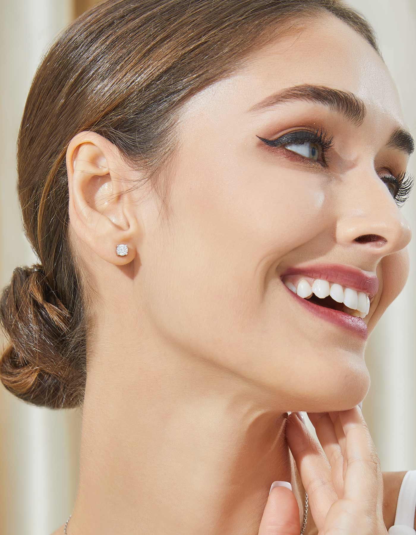 Ahabobo Moissanite Brilliant Stud Earrings for Women