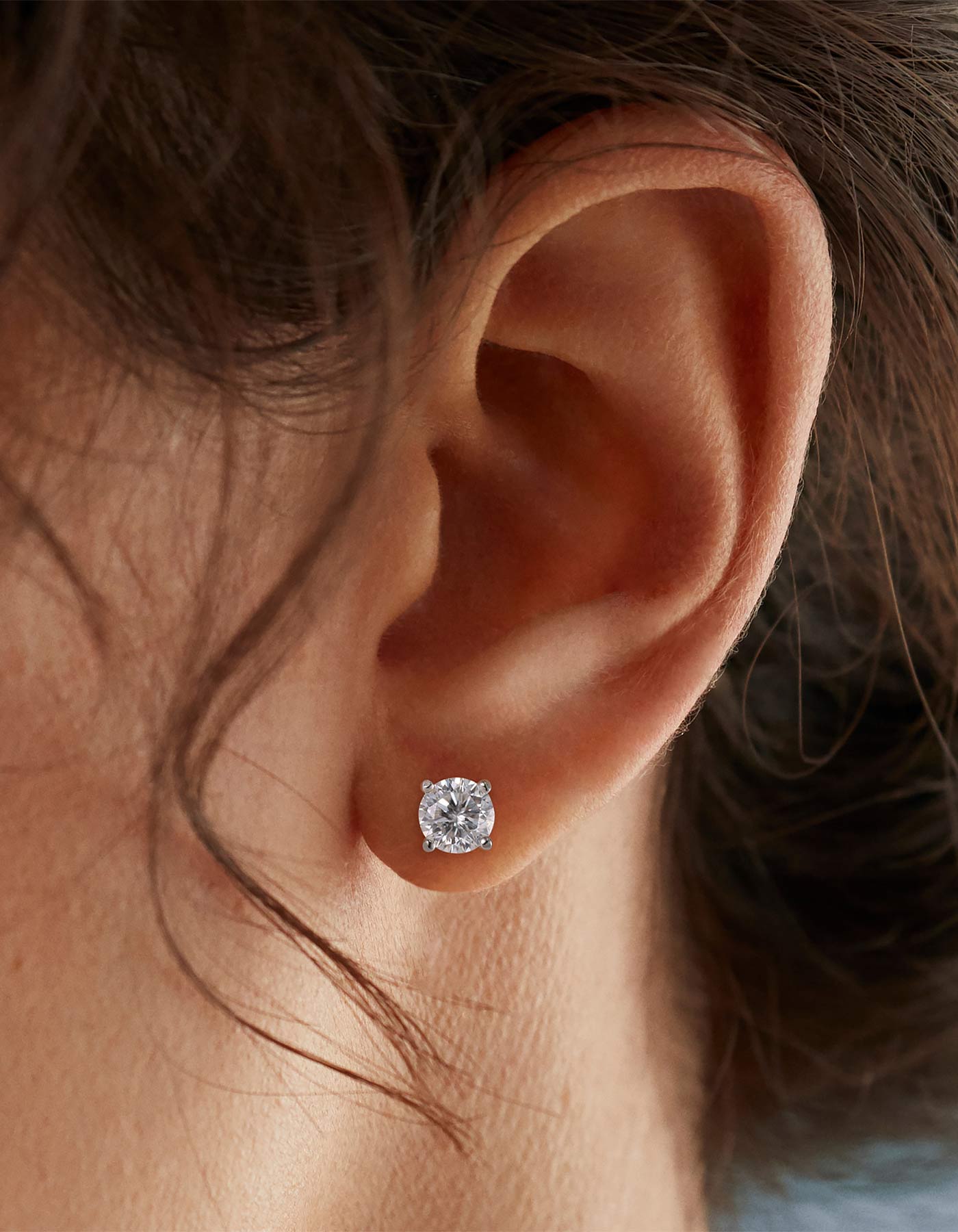 Ahabobo Moissanite Brilliant Stud Earrings for Women