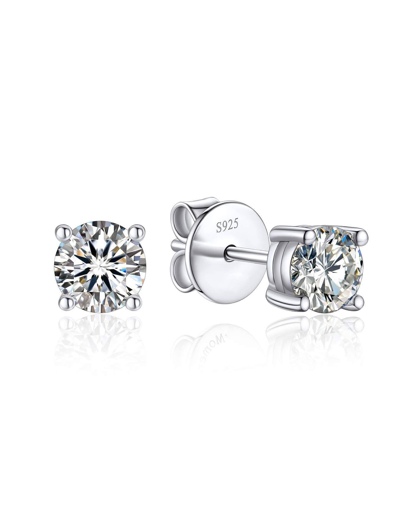 Ahabobo Moissanite Brilliant Stud Earrings for Women