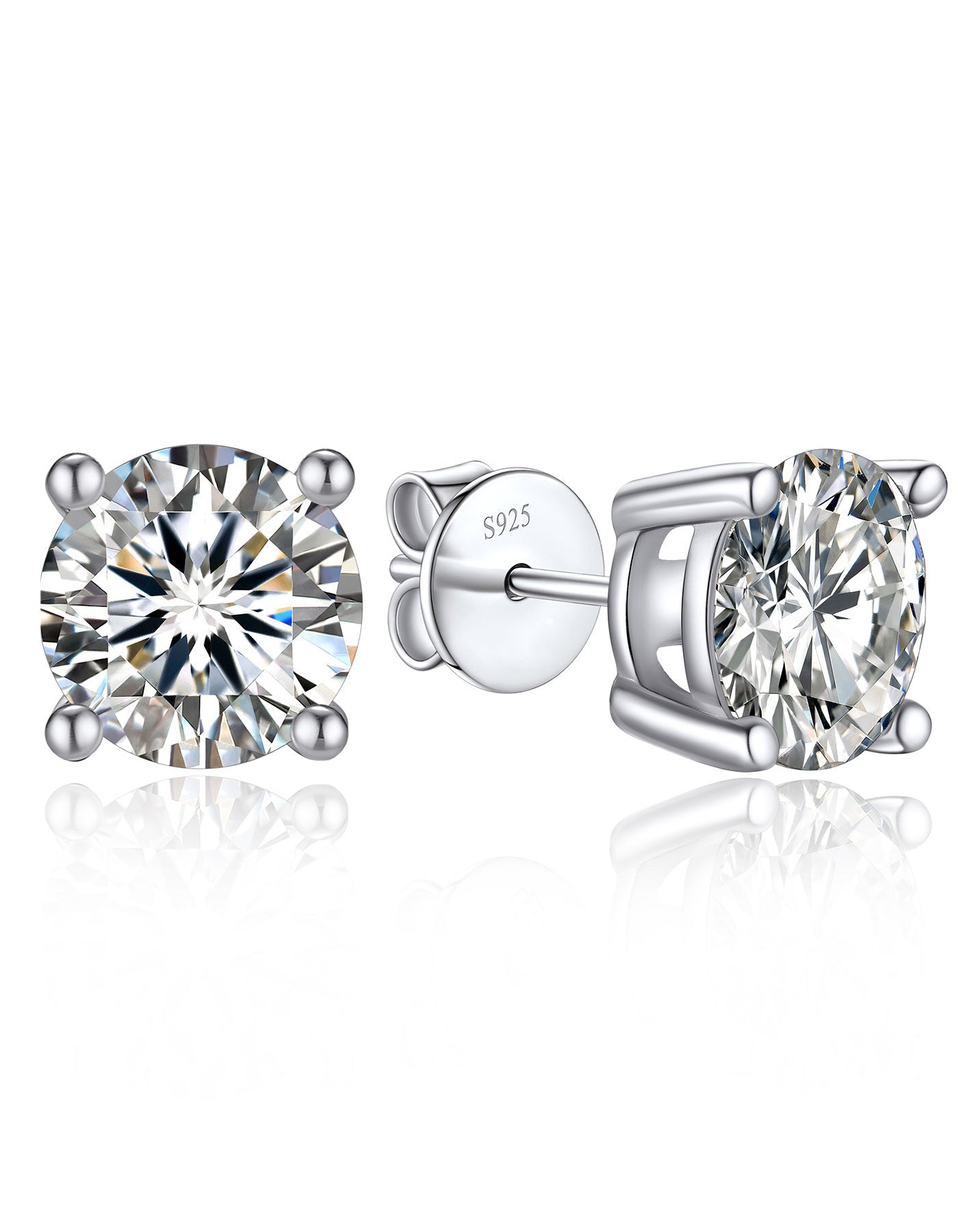 Ahabobo Moissanite Brilliant Stud Earrings for Women
