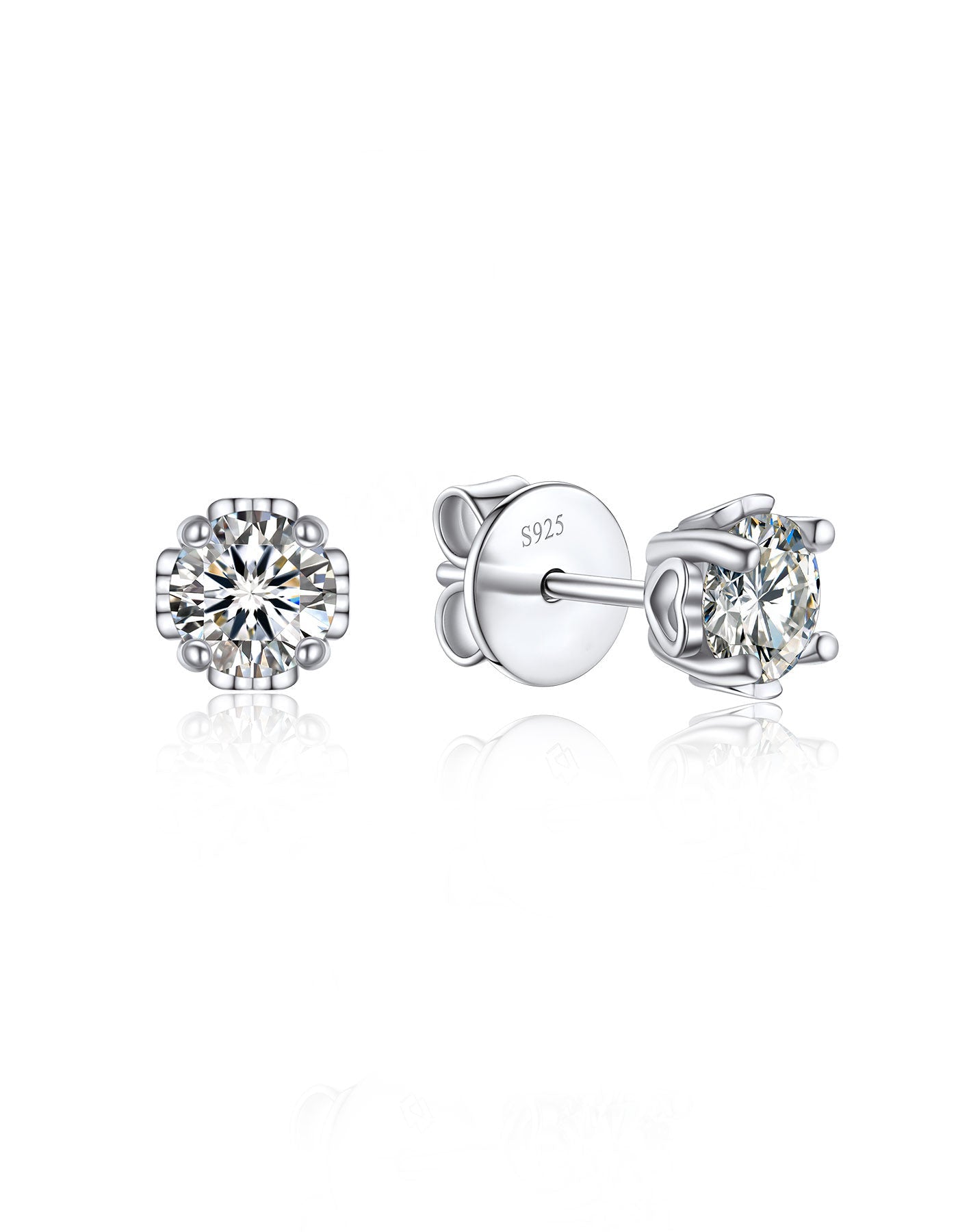 Ahabobo Moissanite Stud Earrings With Heart for Women