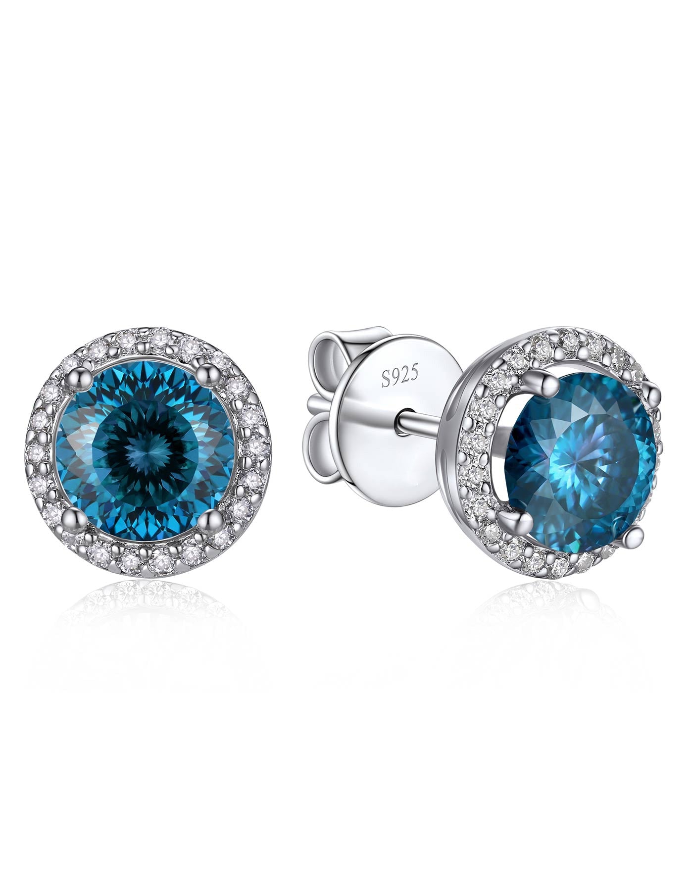 Ahabobo Birthstone Moissanite Halo Stud Earrings for Women