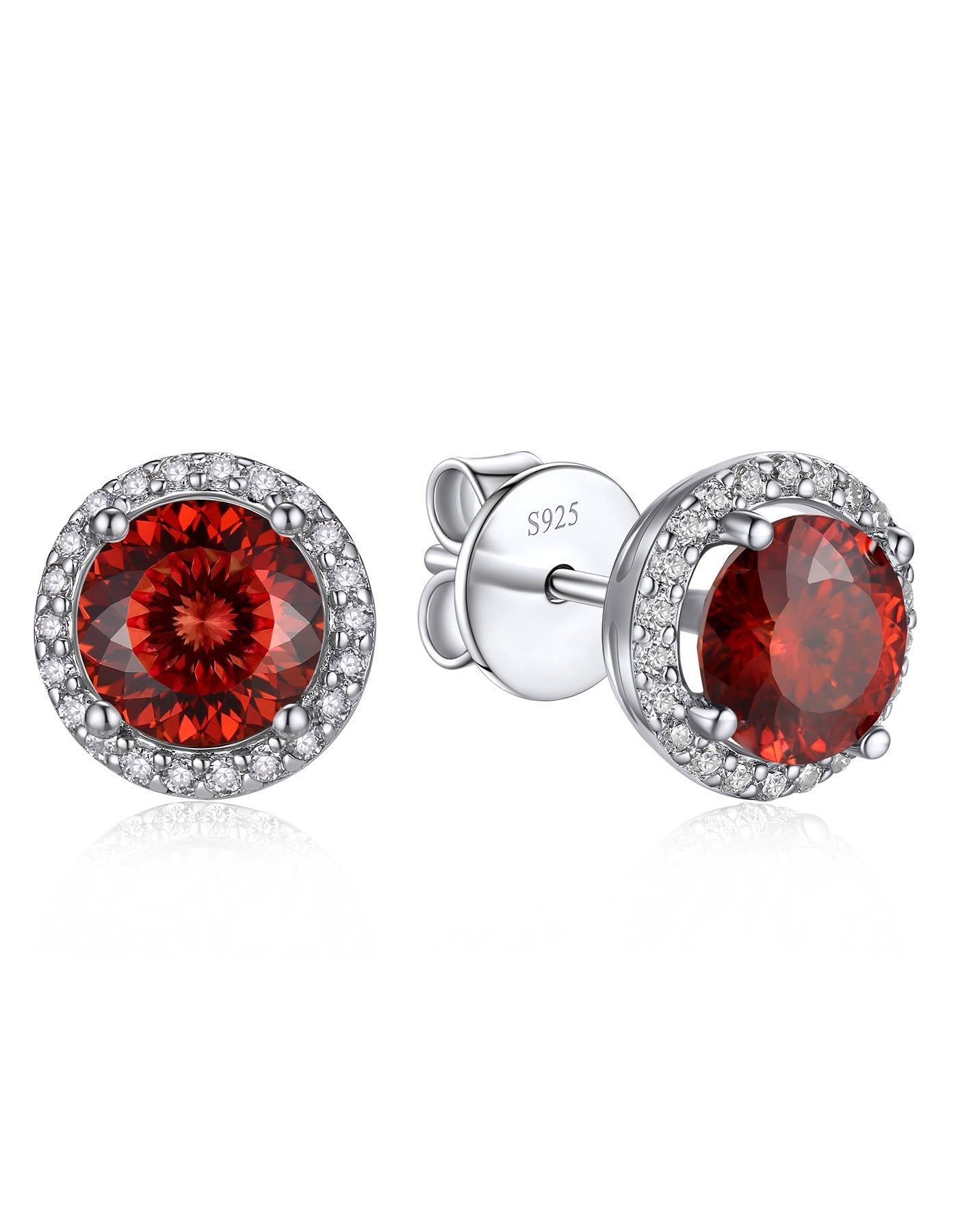 Ahabobo Birthstone Moissanite Halo Stud Earrings for Women