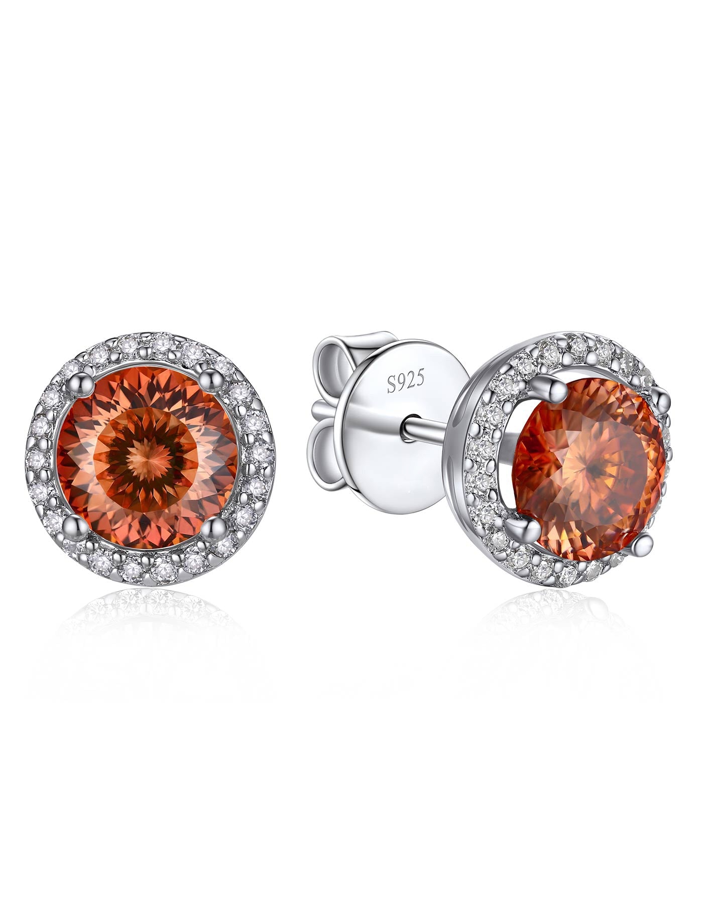 Ahabobo Birthstone Moissanite Halo Stud Earrings for Women