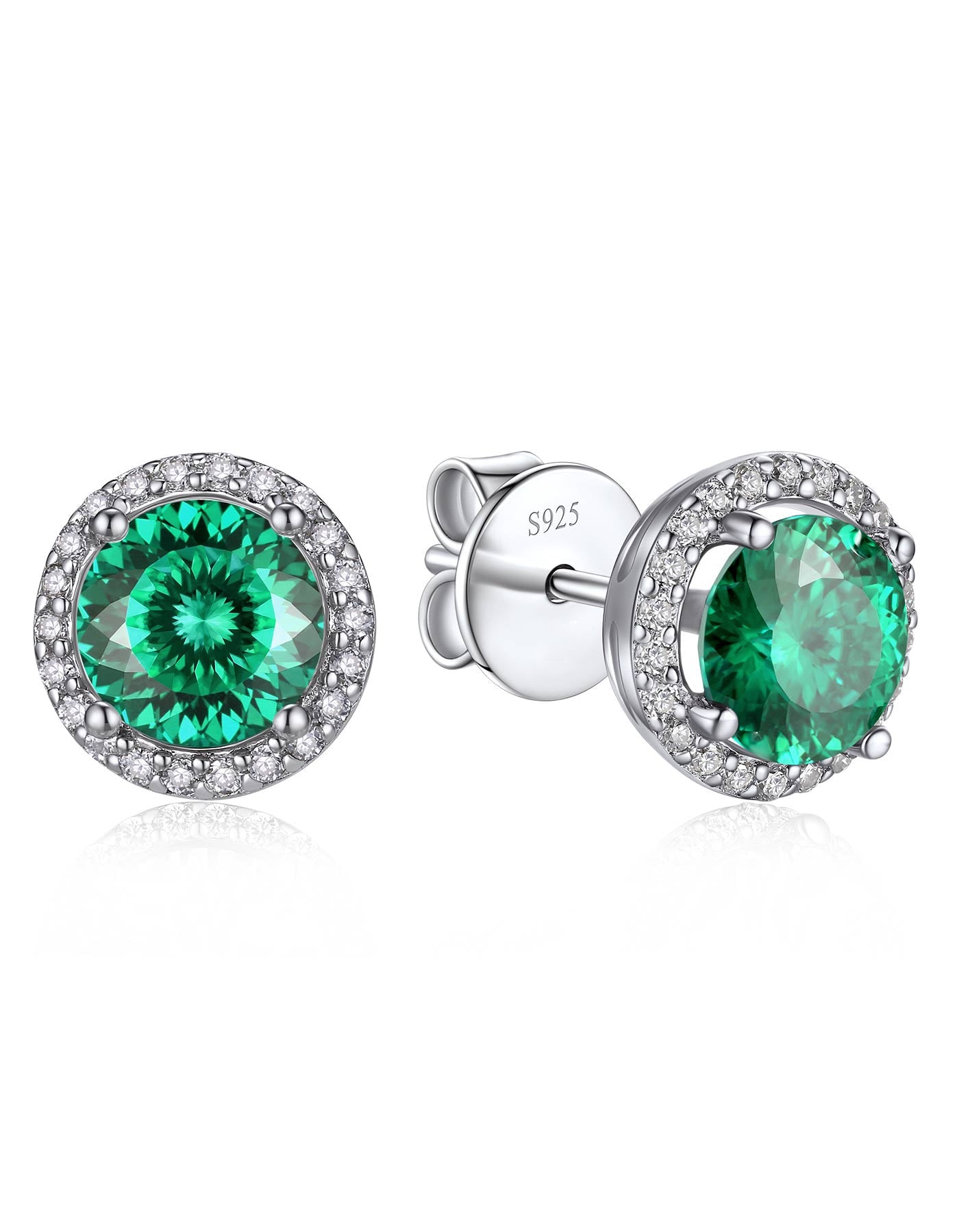 Ahabobo Birthstone Moissanite Halo Stud Earrings for Women