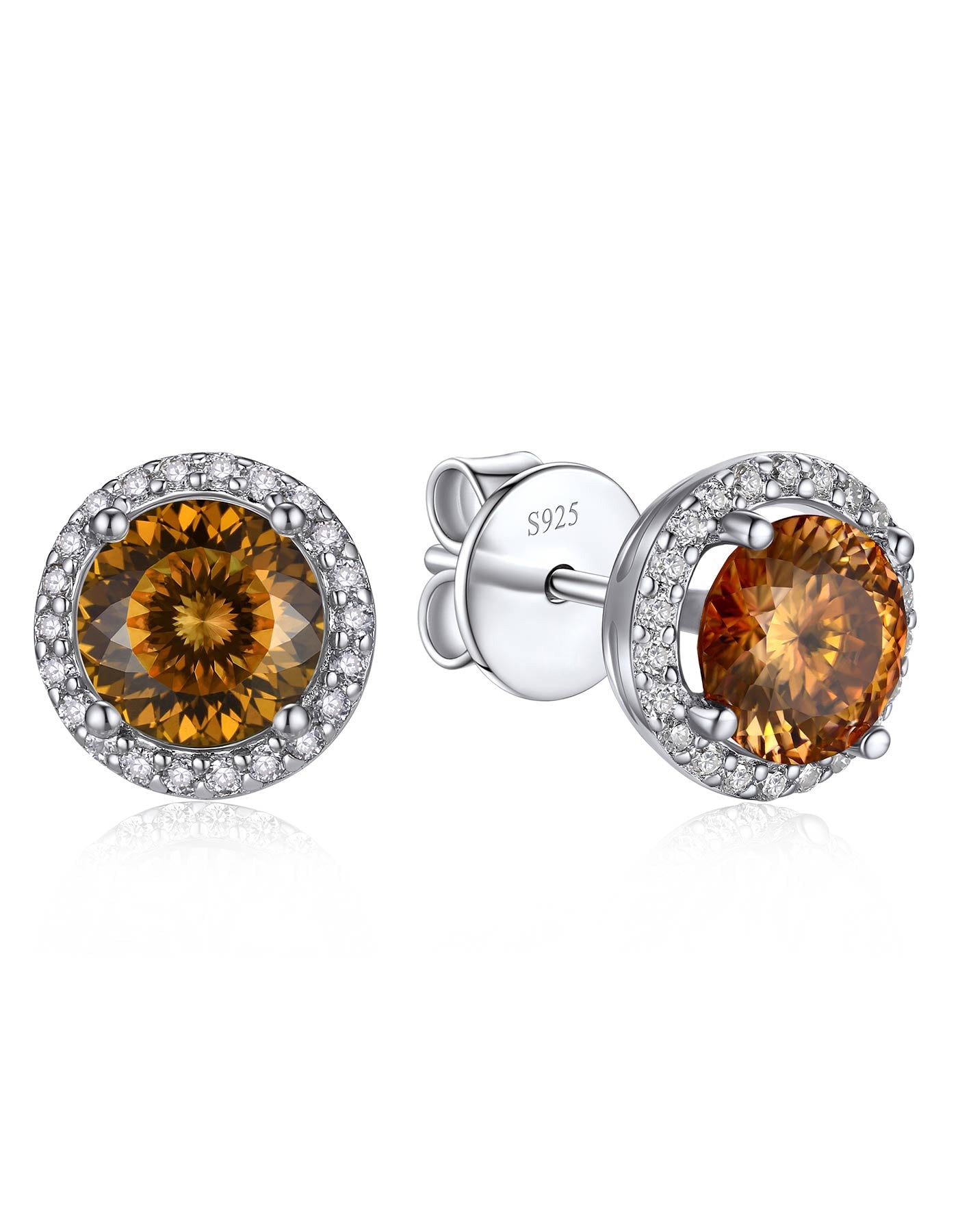 Ahabobo Birthstone Moissanite Halo Stud Earrings for Women