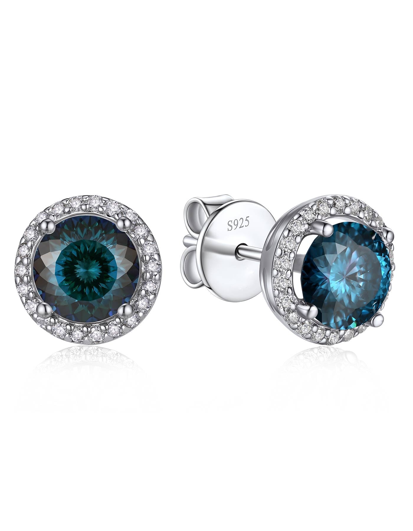 Ahabobo Birthstone Moissanite Halo Stud Earrings for Women