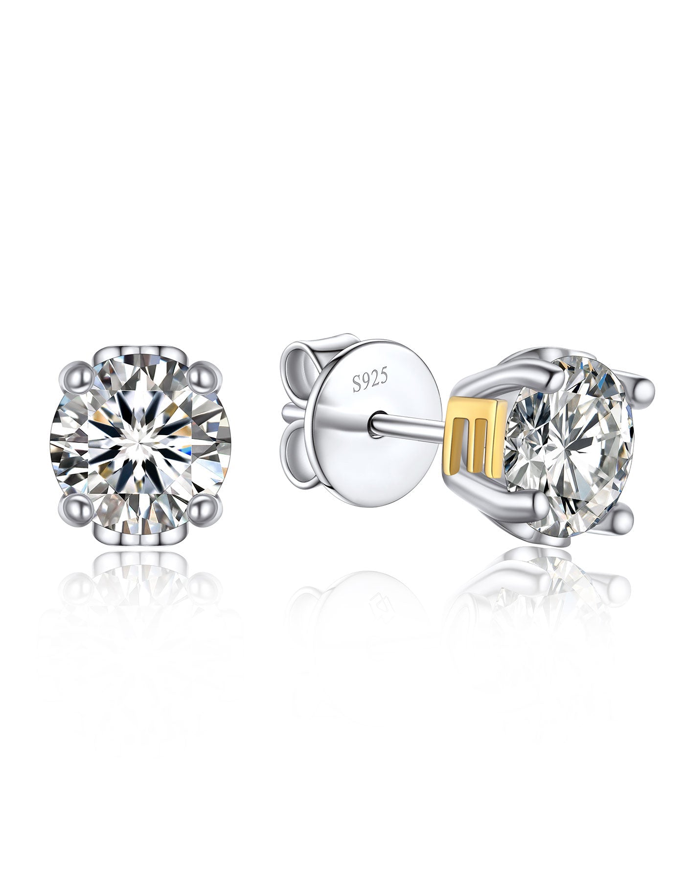 Ahabobo Initial Moissanite Stud Earrings For Women