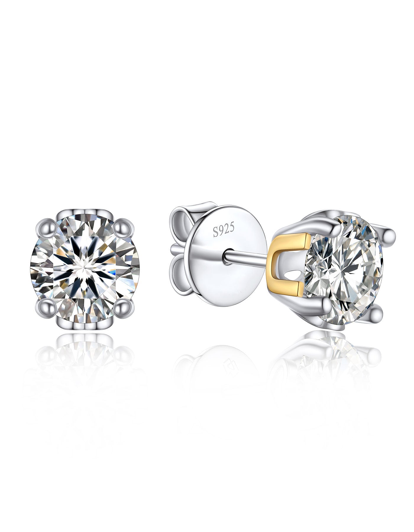 Ahabobo Initial Moissanite Stud Earrings For Women
