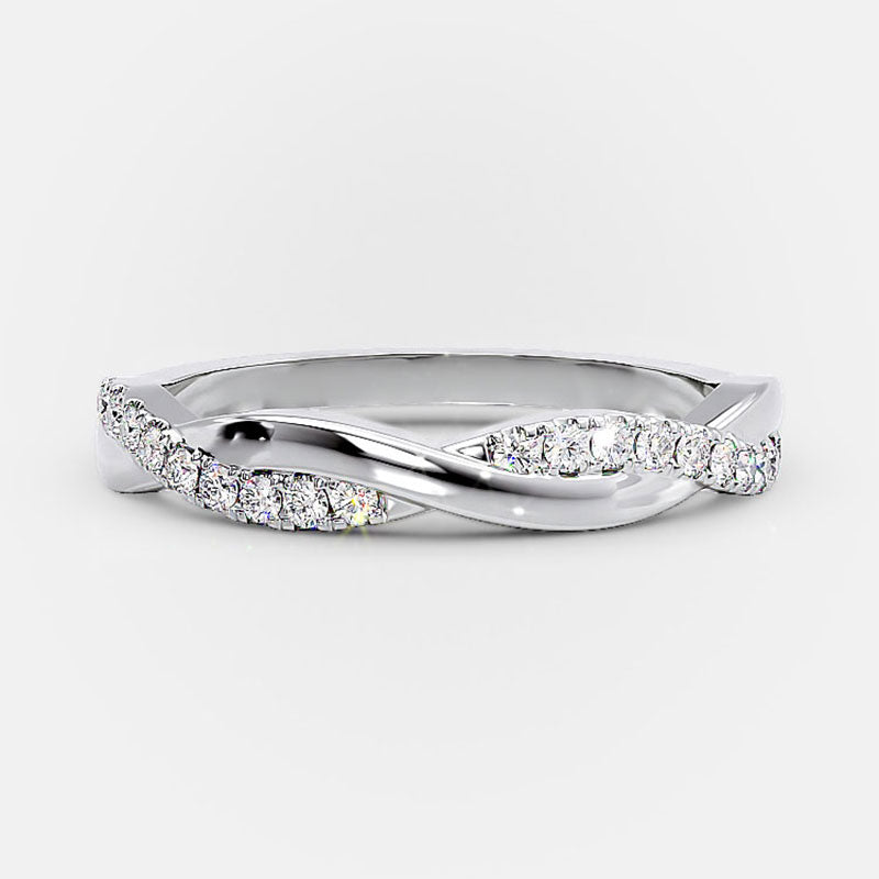 Twist Eternity Sona Simulated Diamonds Wedding Band for Women
