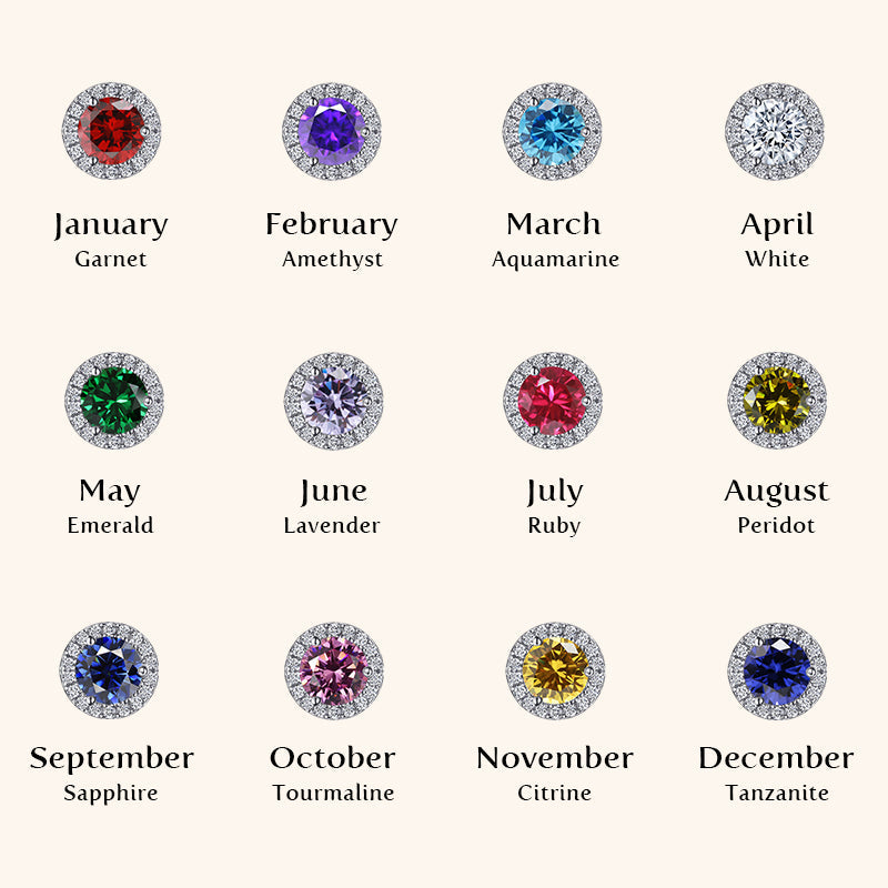 0.8Ct Birthstone Stud Earrings In Sterling Silver